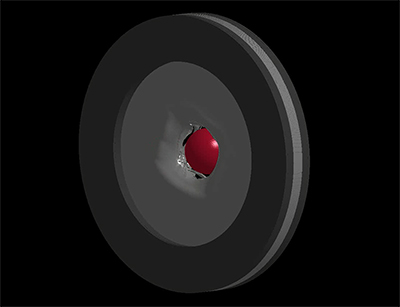 Numerical simulation of an impact on composite material